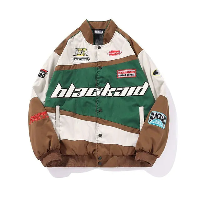 Streetwear Letter Print Motorcycle Jacket Men Vivareflex Online