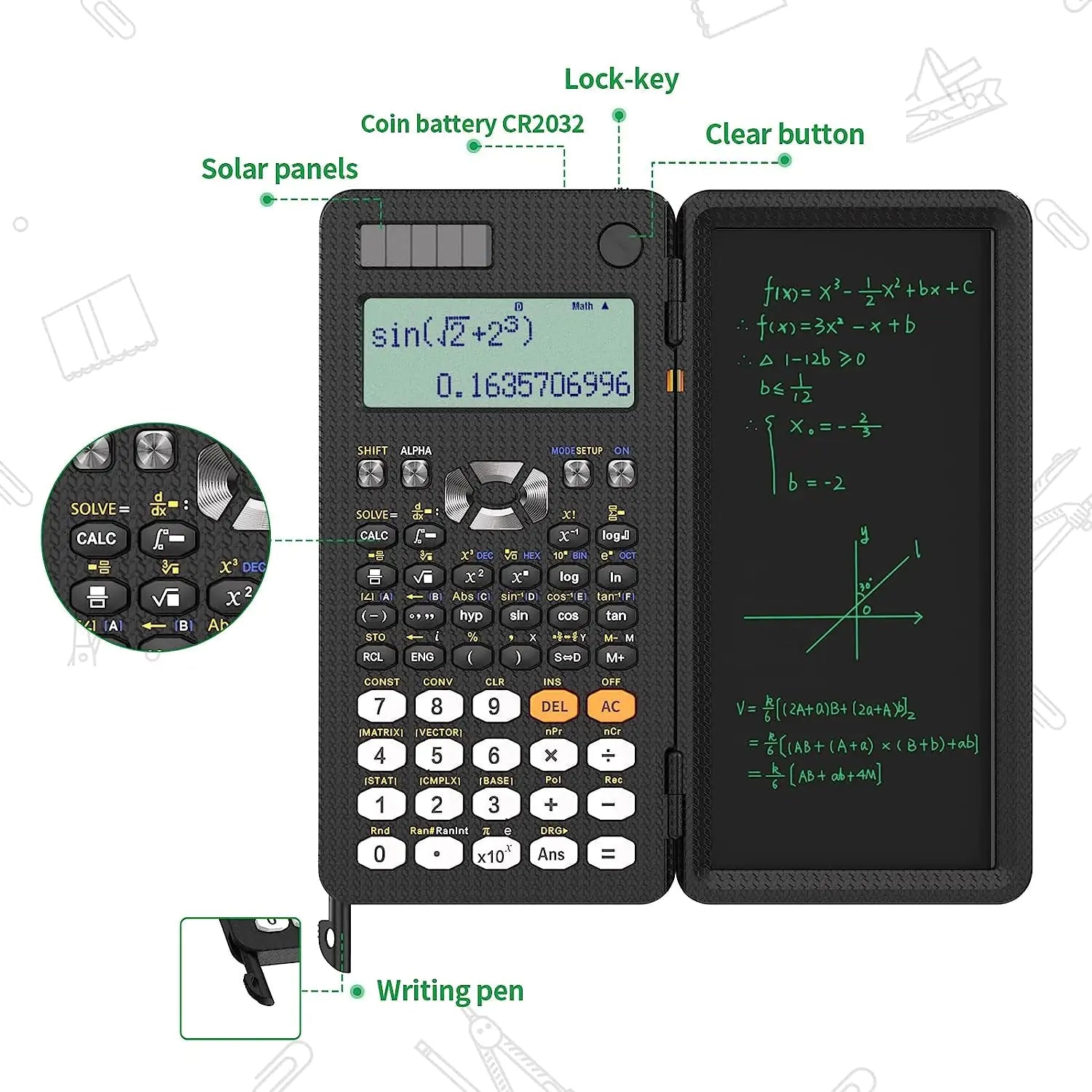 Calculator with Notepad | Scientific - Vivareflex Online