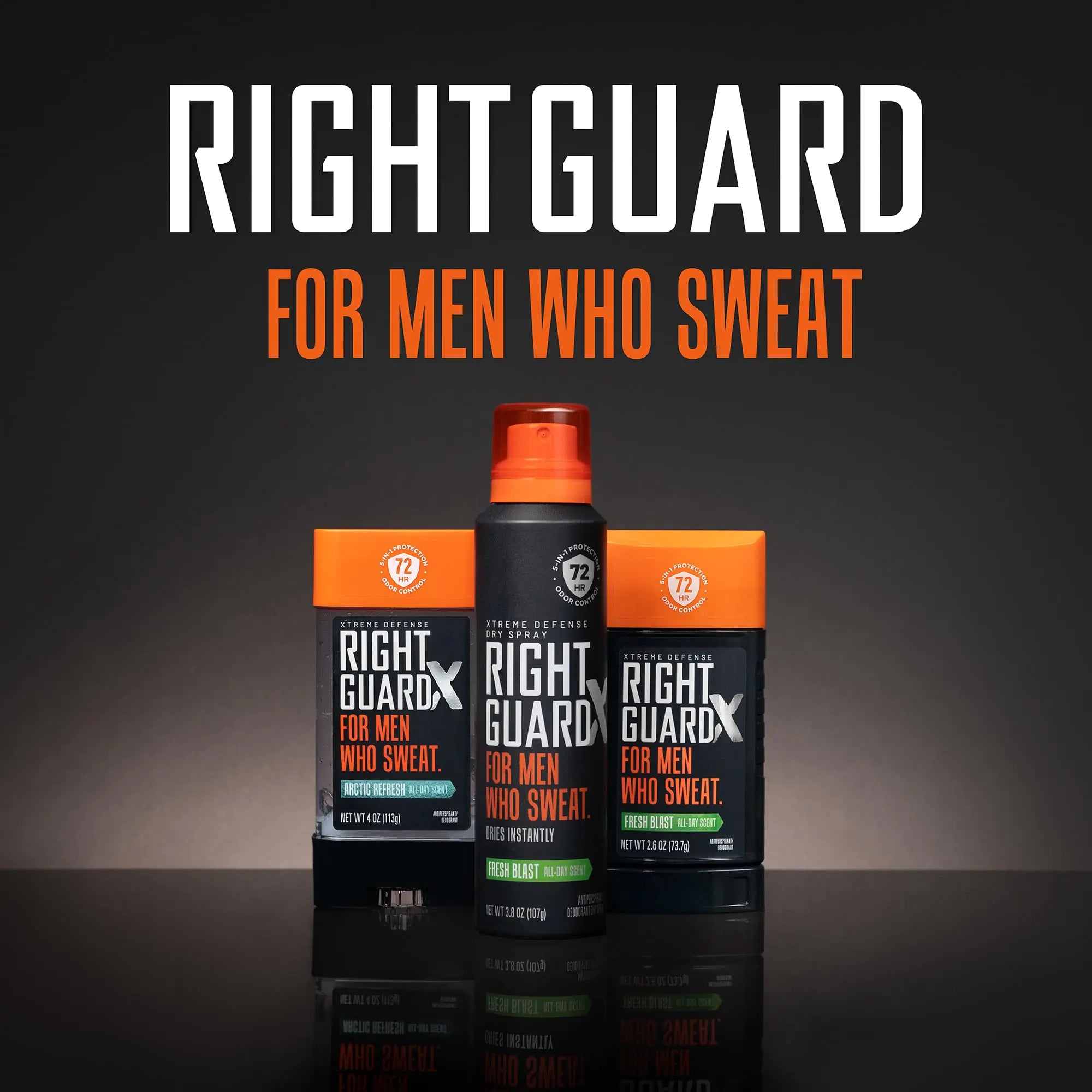 Desodorante y antitranspirante sólido invisible Right Guard Xtreme Defense, control de olores durante 72 horas, aroma refrescante, 2,6 oz (4 unidades) Barra de 2,6 oz (paquete de 4)