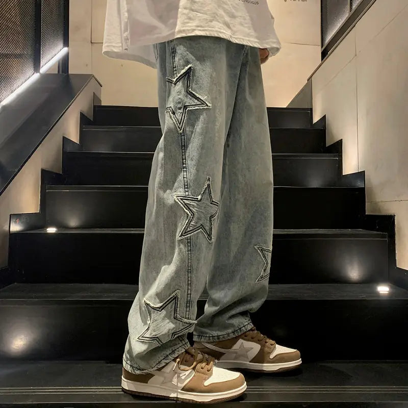 Y2K Vintage Men Korean Blue Streetwear Vivareflex Online