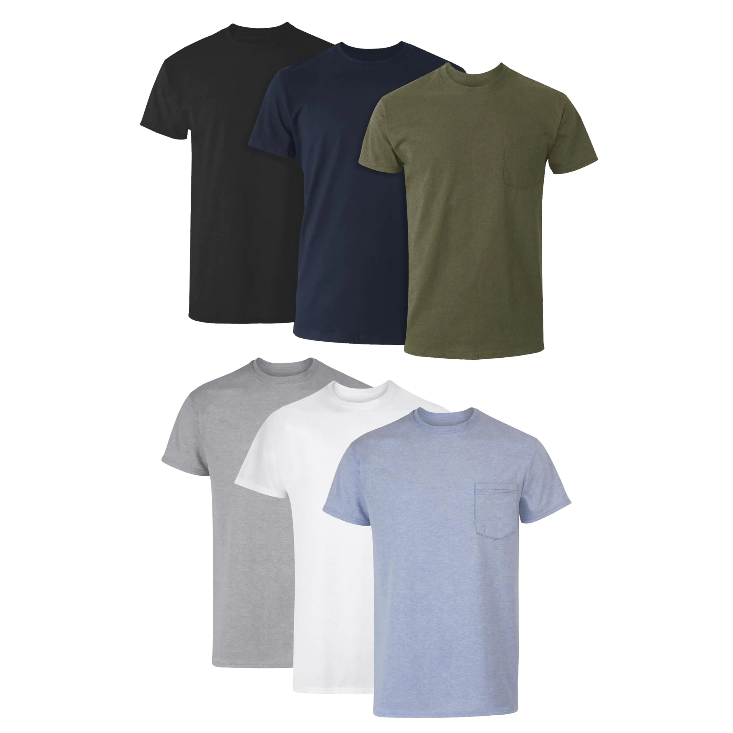 Hanes Men's Pocket Undershirt Pack – Cotton Crew Neck Moisture-Wicking Tee (6-Pack, XX-Large) - Vivareflex Online