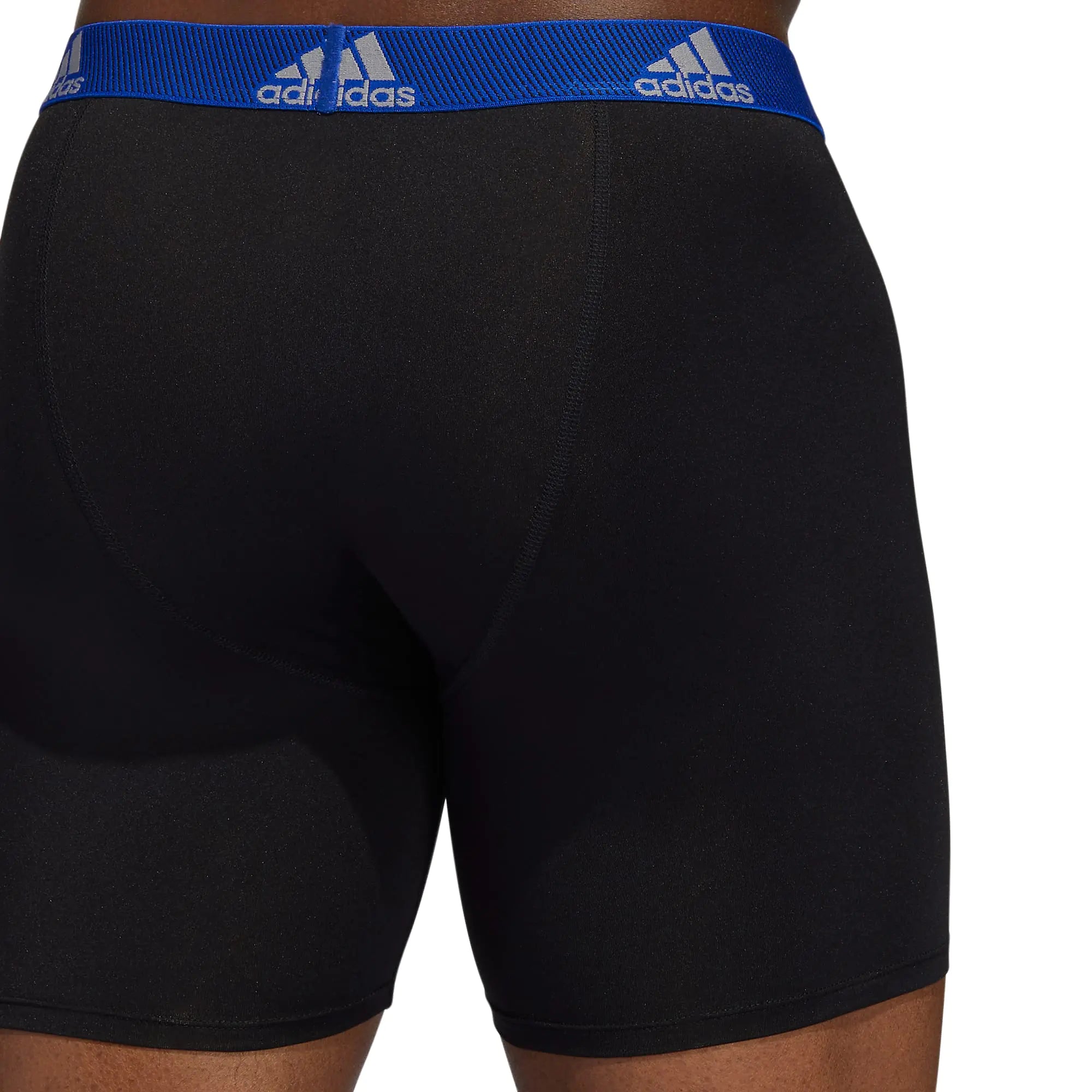 Calzoncillos tipo bóxer de microfibra de ajuste atlético para hombre de adidas (paquete de 3) en negro mediano, azul real y amarillo impacto 