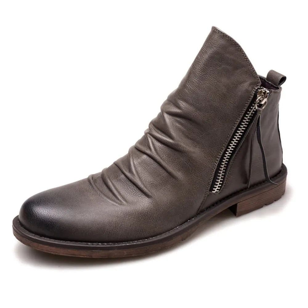 Retro Ankle Non-Slip Leather Boots Men Vivareflex Online