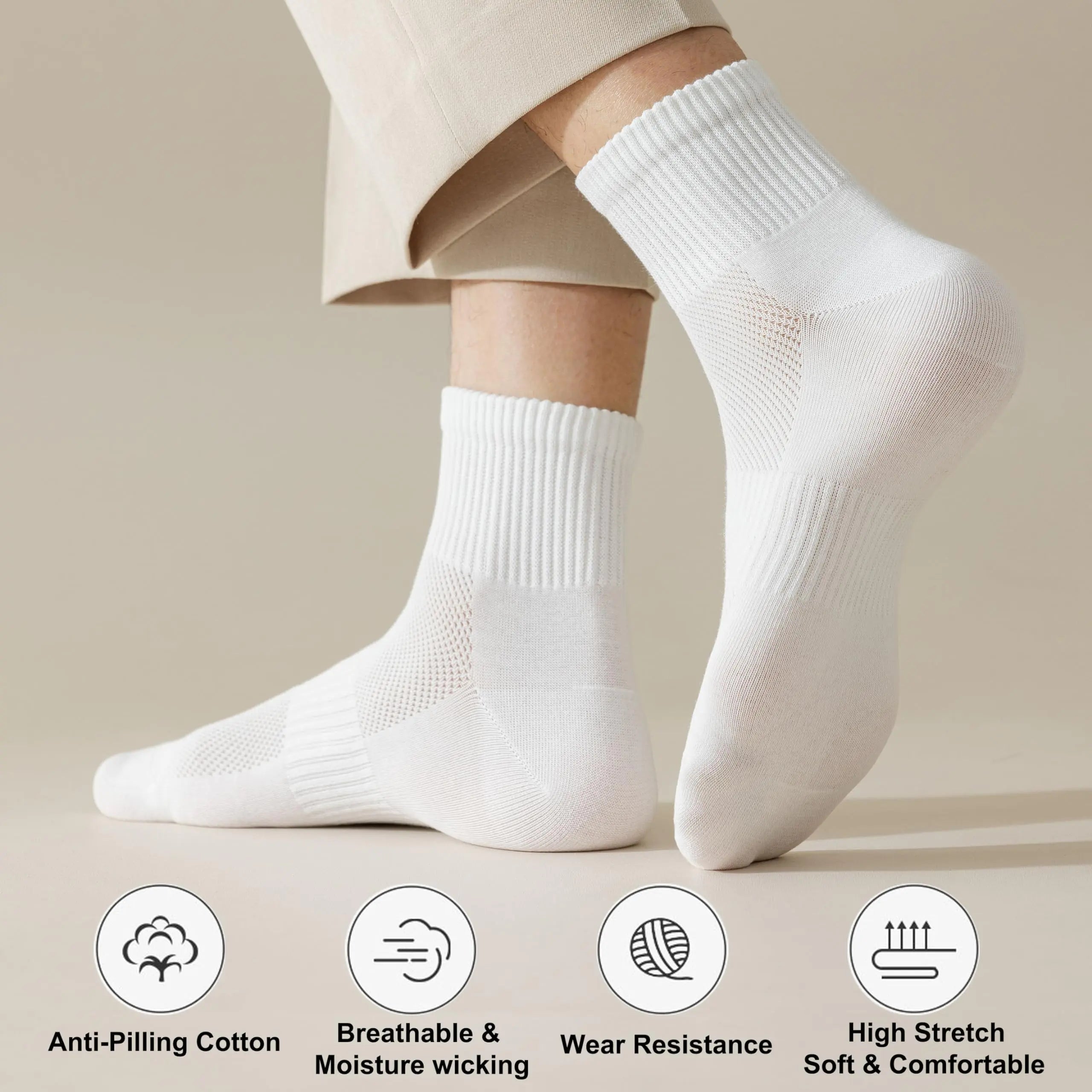 MAGIARTE Mini chaussettes à la cheville pour femmes Chaussettes athlétiques décontractées en coton pour femmes 5-10 Mesh Instep #C05 (6 paires)