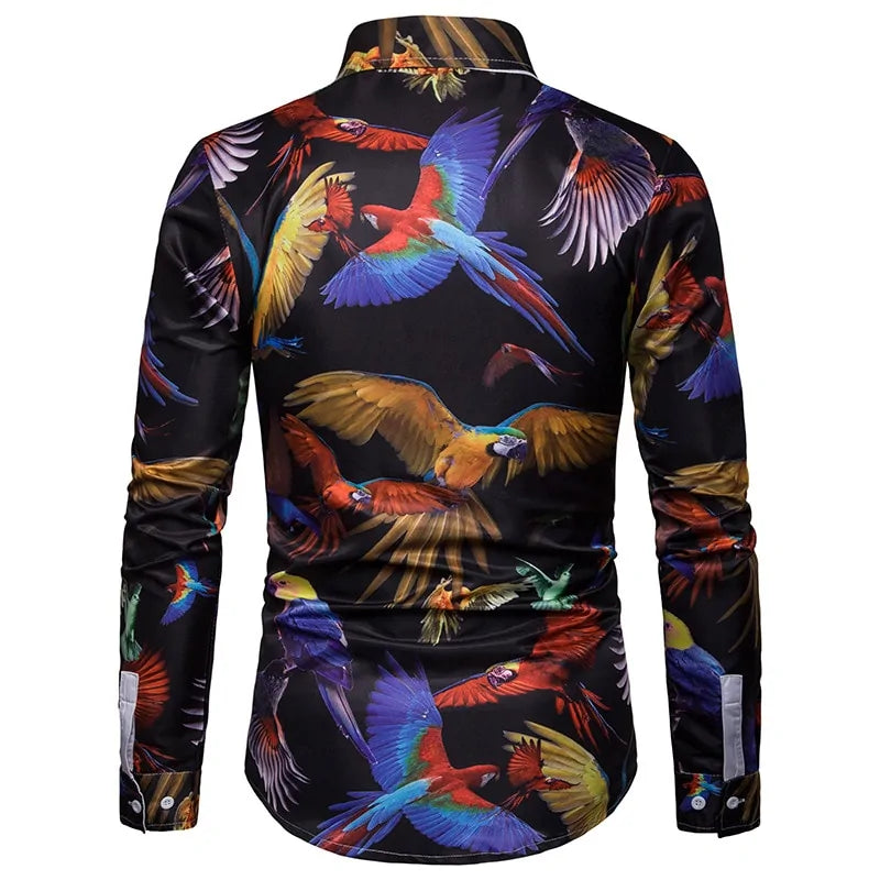 3D Parrot Animal Print Shirt Men Vivareflex Online