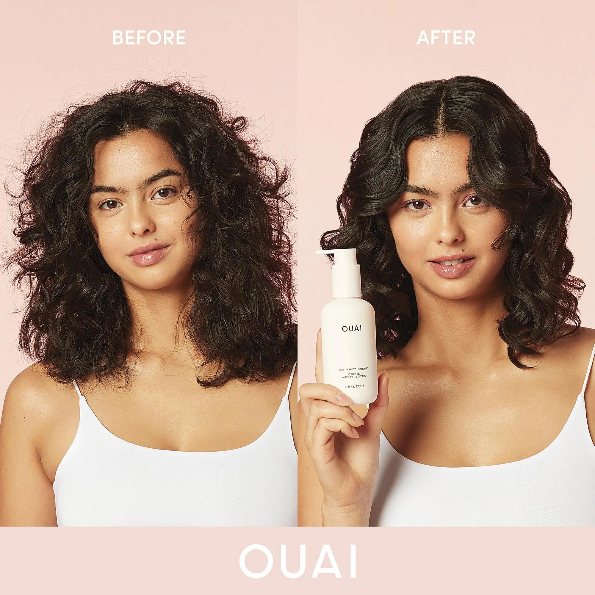 Crema antifrizz OUAI: crema hidratante para el cabello con control del frizz y protección contra el calor; proporciona una hidratación duradera con extracto de yaca y remolacha; sin parabenos, ftalatos ni sulfatos (6 oz) 6 onzas (paquete de 1) 