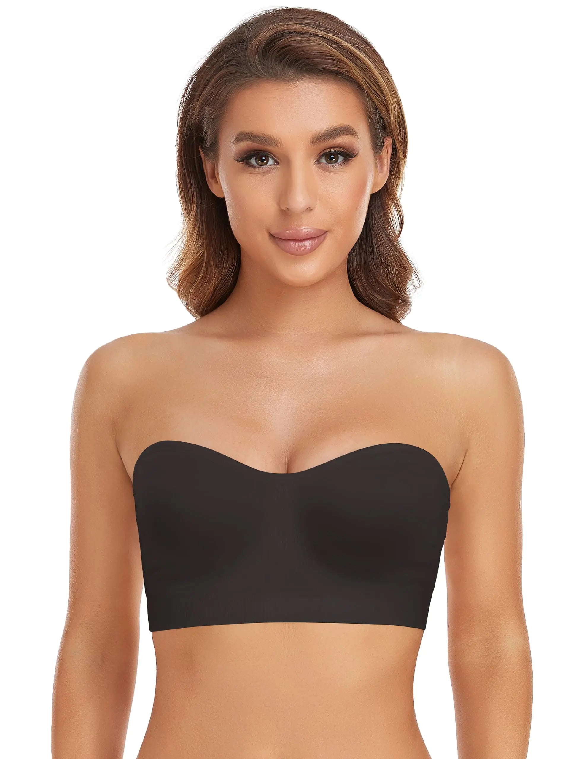 Lusait Strapless Bra for Women Non-Slip Silicone Padded Bandeau Bra Wireless Tube Top Bra - Vivareflex Online