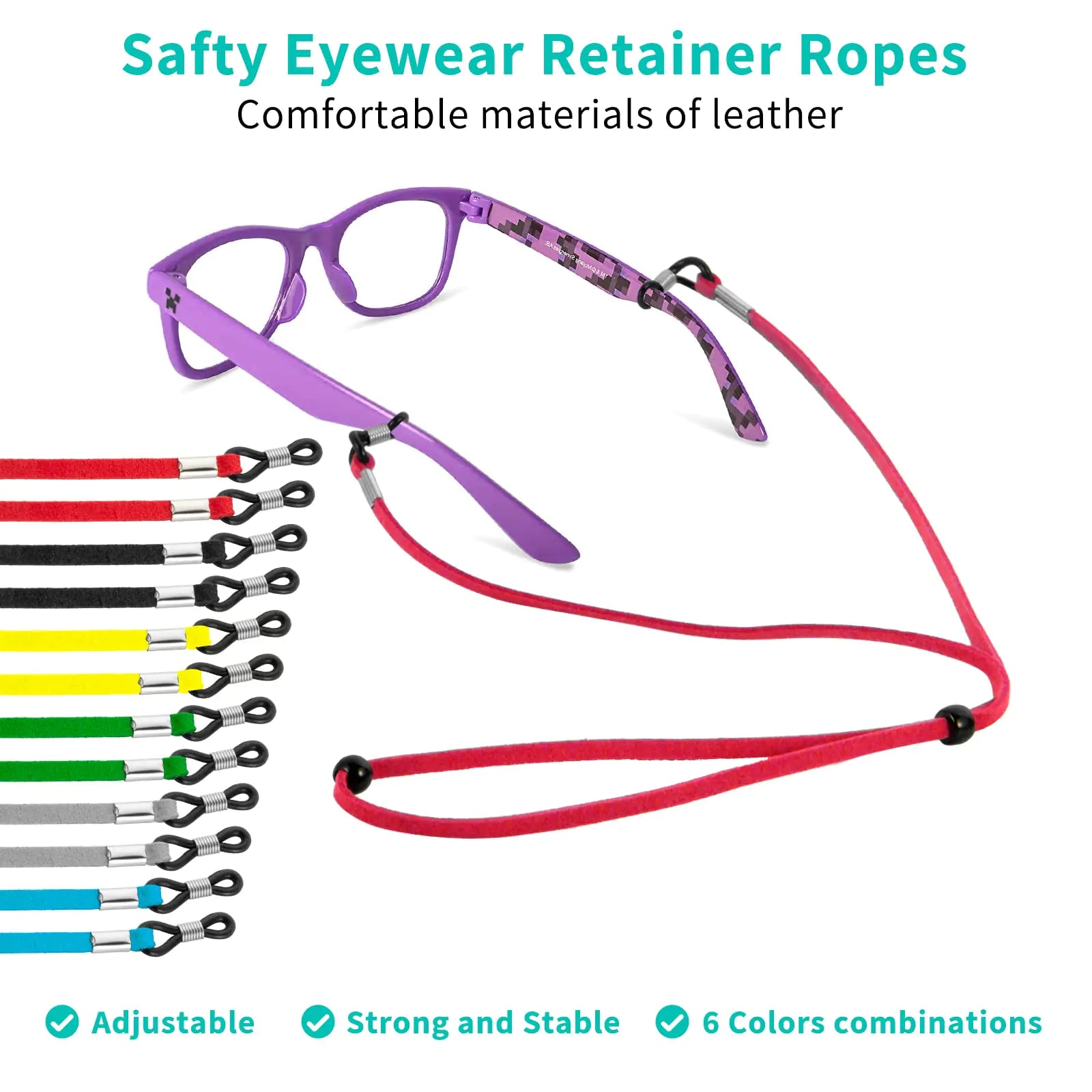 BILIONE Eyeglass Strap – 6 Multicolor Premium Glasses Holder Chains for Women, Men & Kids - Vivareflex Online