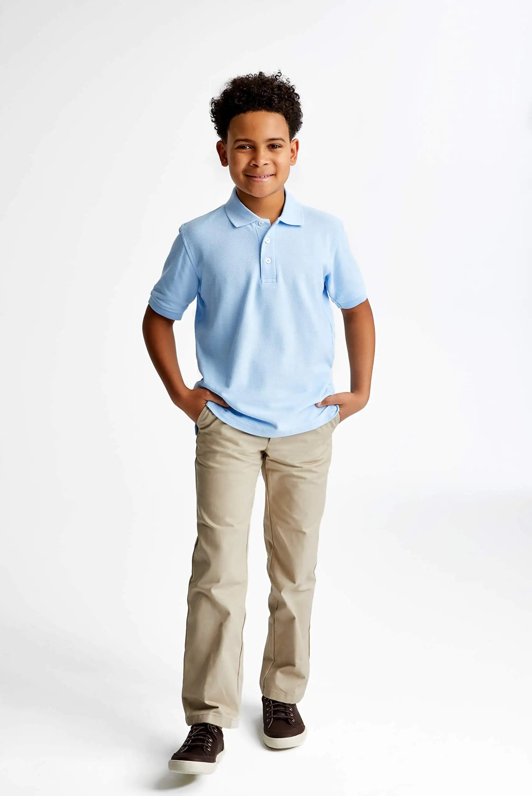 French Toast Boys' Short Sleeve Pique Polo Uniform Shirt (Standard & Husky) 3T Light Blue