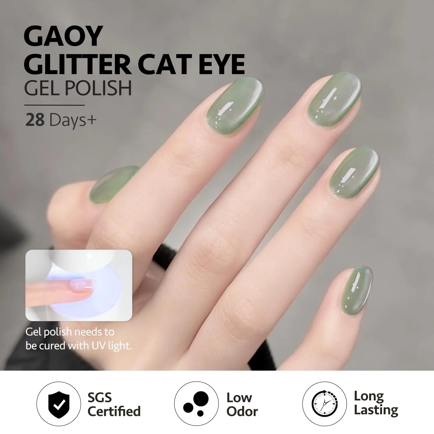 Juego de esmaltes de uñas en gel con forma de ojo de gato GAOY con imán para uñas de gel con purpurina rosa, azul y verde holográfica, manicura en gel para salón y decoración de uñas en casa, Galaxia romántica Galaxia romántica 