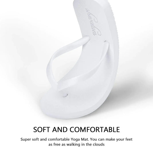 shevalues Slim Flip Flops for Women Beach Rubber Shower Shoes Basic Thong Sandals 5.5-6 White - Vivareflex Online