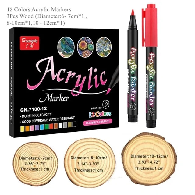 Stylos de peinture acrylique 36 couleurs