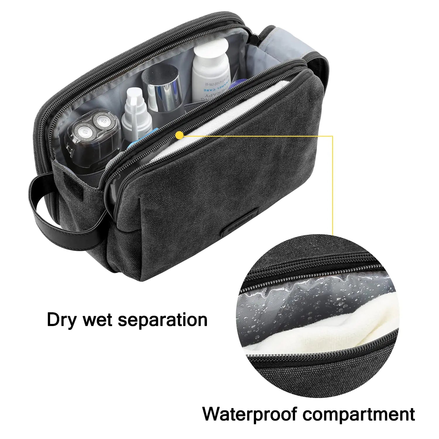 BAGSMART Men’s Canvas Toiletry Bag – Water-Resistant Travel Dopp Kit - Vivareflex Online