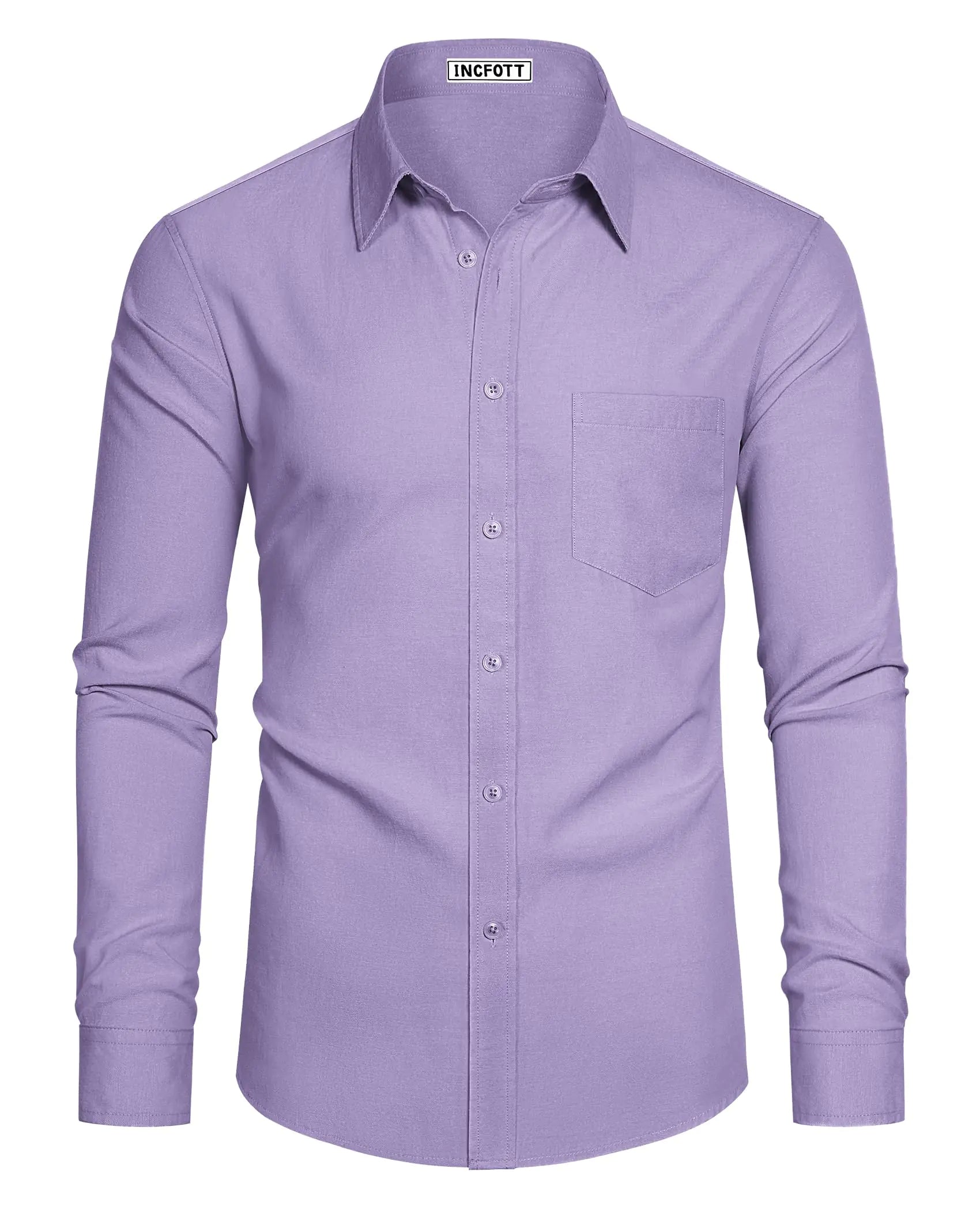 Chemises Oxford pour hommes Chemises boutonnées décontractées à manches longues Chemises Oxford pour hommes Chemises habillées avec poche XL Violet