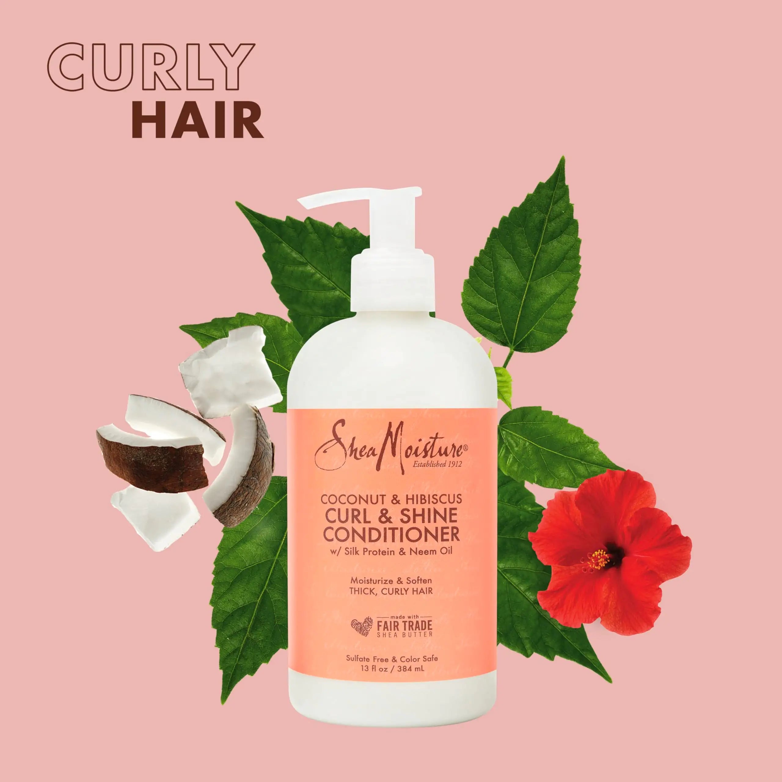 SheaMoisture Curl & Shine Conditioner - Coconut & Hibiscus for Thick, Curly Hair (13 oz) - Vivareflex Online