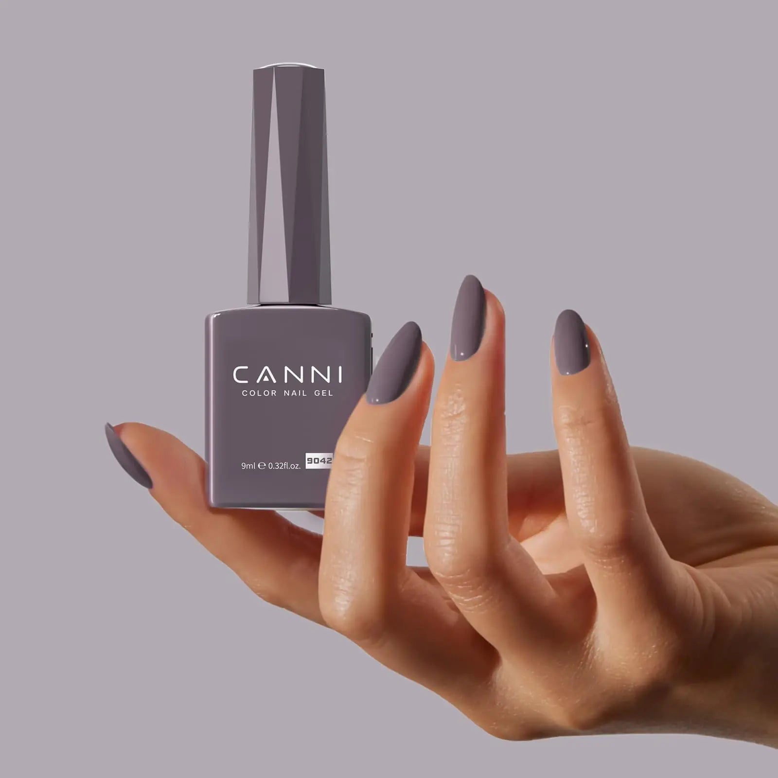 CANNI Grey Gel Nail Polish - Dark Grey Violet Brown High Gloss UV Gel for French Manicure - Vivareflex Online