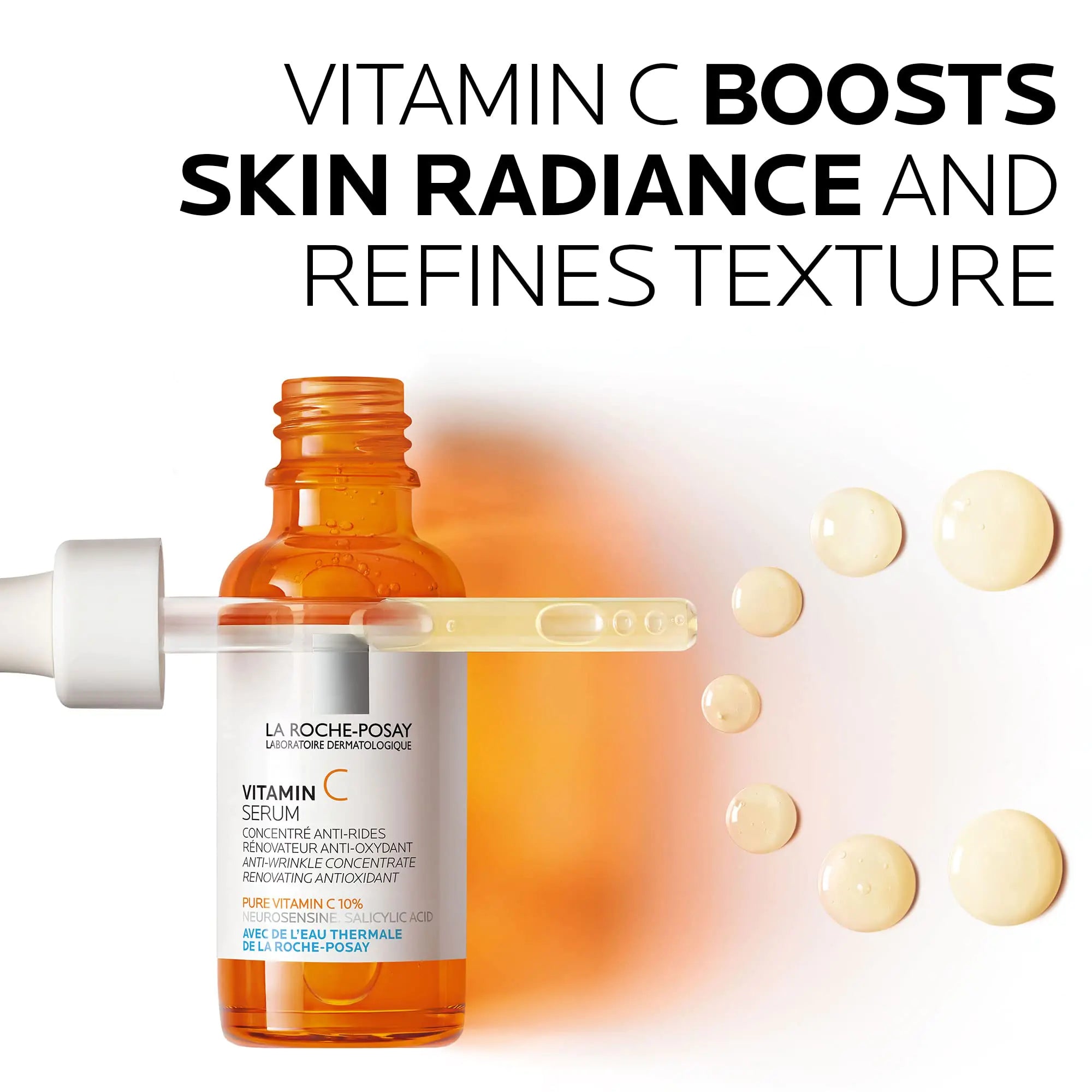 La Roche-Posay Pure Vitamin C Face Serum with Hyaluronic Acid & Salicylic Acid – Anti-Aging Serum for Wrinkles & Uneven Skin Texture - Vivareflex Online