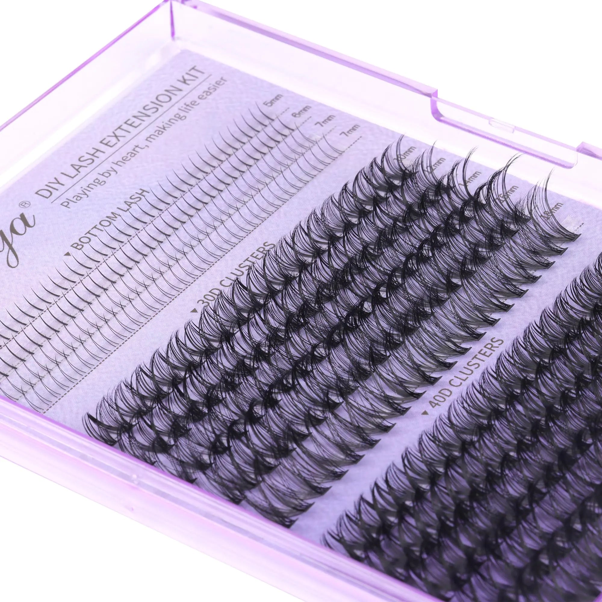 Spiky Wispy Lash Clusters, Bottom Cluster Eyelash Extensions, D Curl Individual Eyelashes, Natural Clusters Lashes for Women and Girls DIY at Home by Geeneiya (360PCS, 30D+40D+BOTTOM)