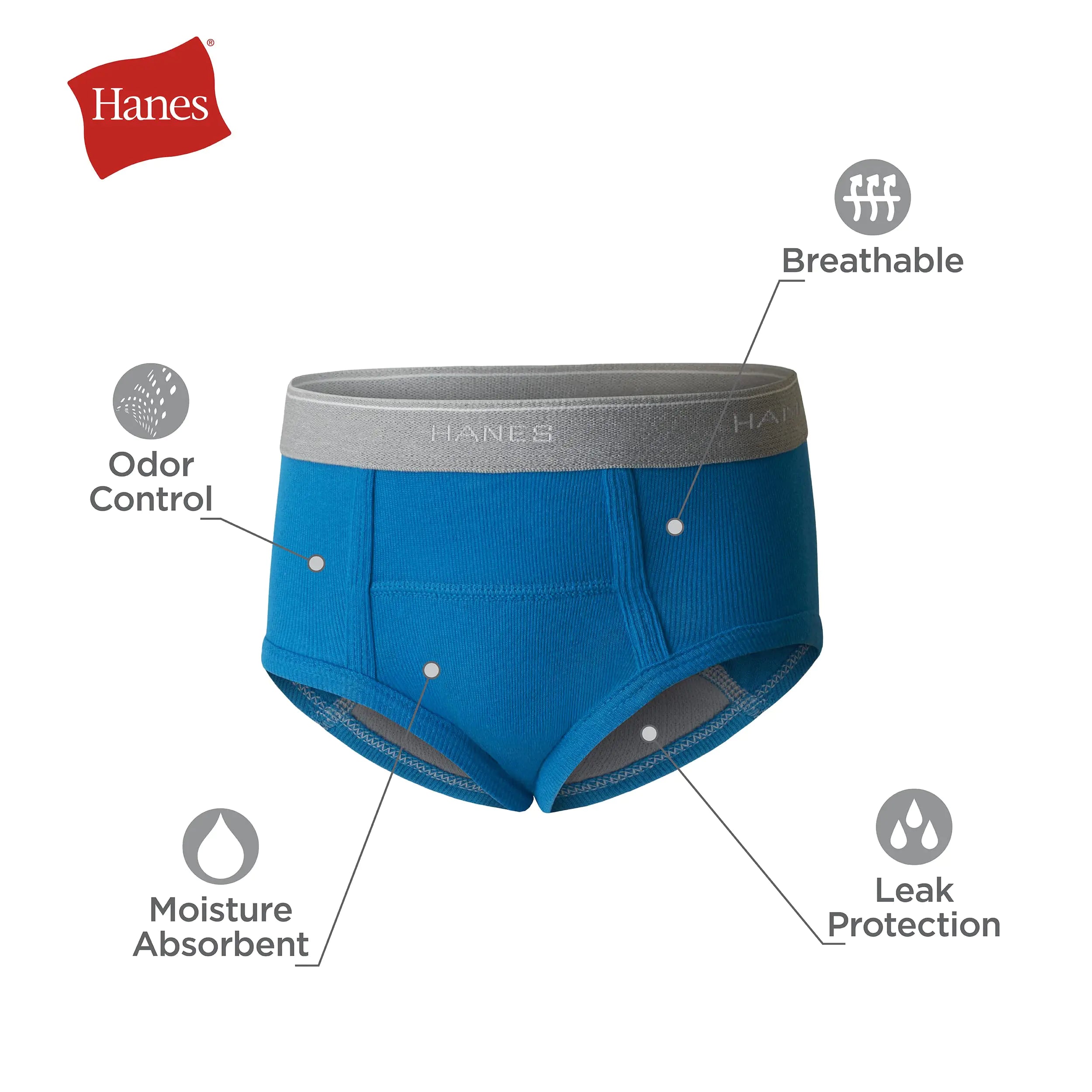 Lot de 6 sous-vêtements d'apprentissage de la propreté pour garçons Hanes 4T - Bleu/imprimé assorti - Lot de 6