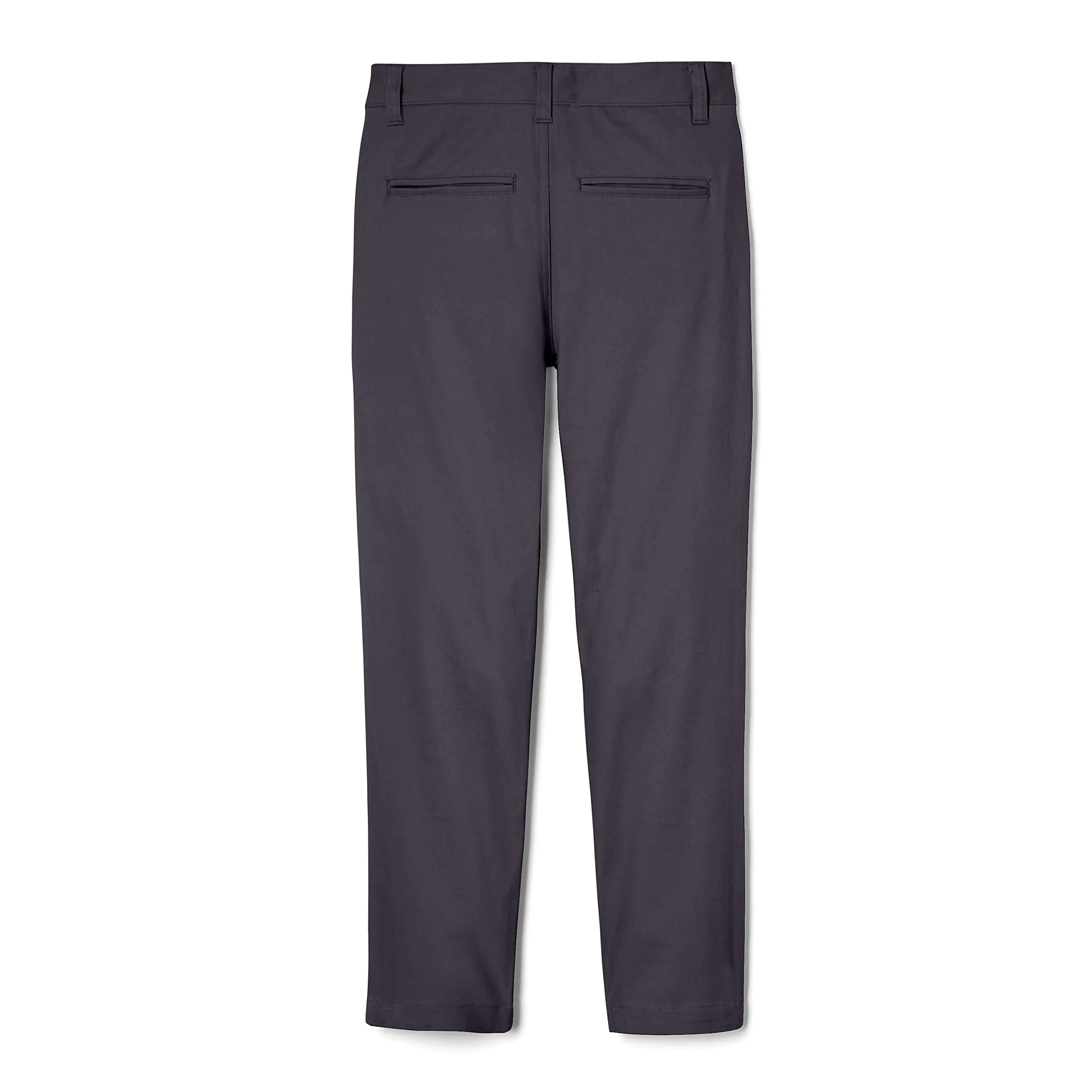 Pantalon chino en sergé extensible coupe droite à taille ajustable French Toast pour garçon, uniforme scolaire 10, gris chiné