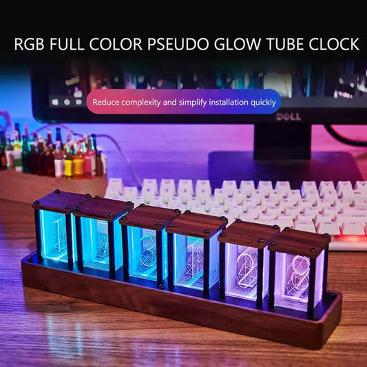 WiFi RGB Nixie Glow Tube Clock LED Digital Table Ornament - Vivareflex Online