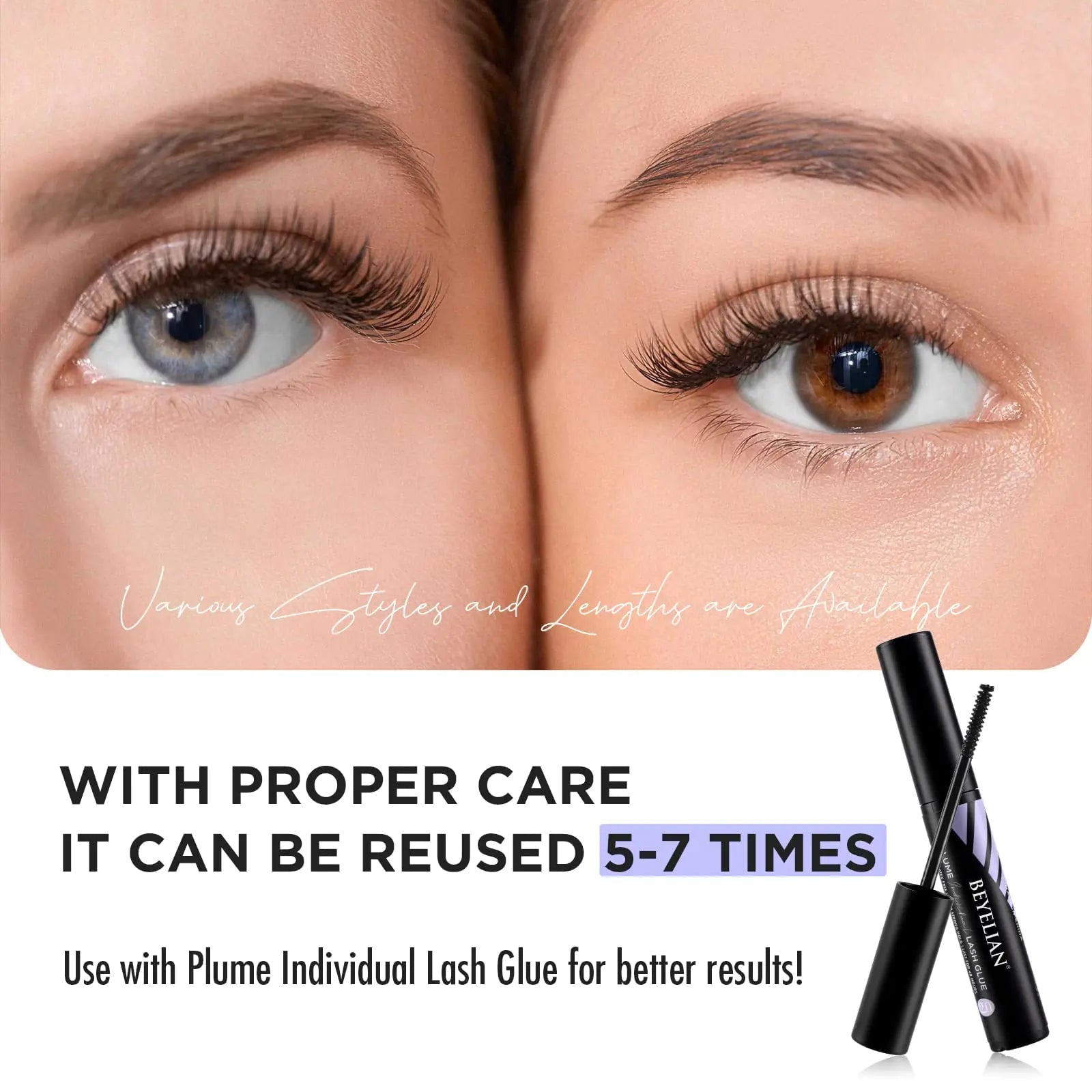 DIY Eyelash Extensions – Individual Cluster Lashes with Super Thin Black Band - Vivareflex Online