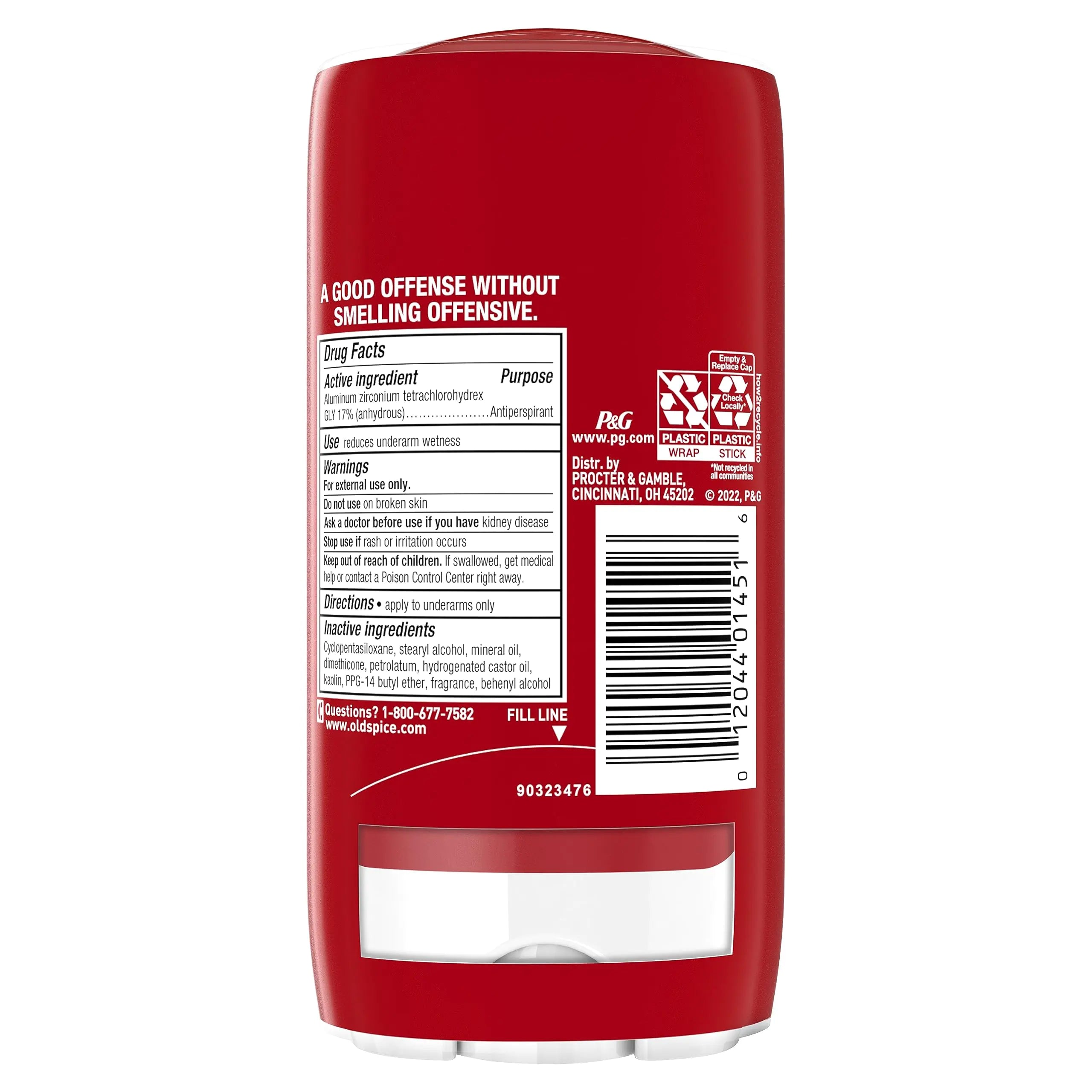 Déodorant anti-transpirant haute endurance Old Spice pour hommes, parfum Pure Sport, lot de 2, 3,0 oz