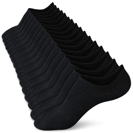 wernies No Show Socks Women Low Socks Non Slip Flat Boat Line 4/8 Pairs 8-11 8 Pairs_black_002