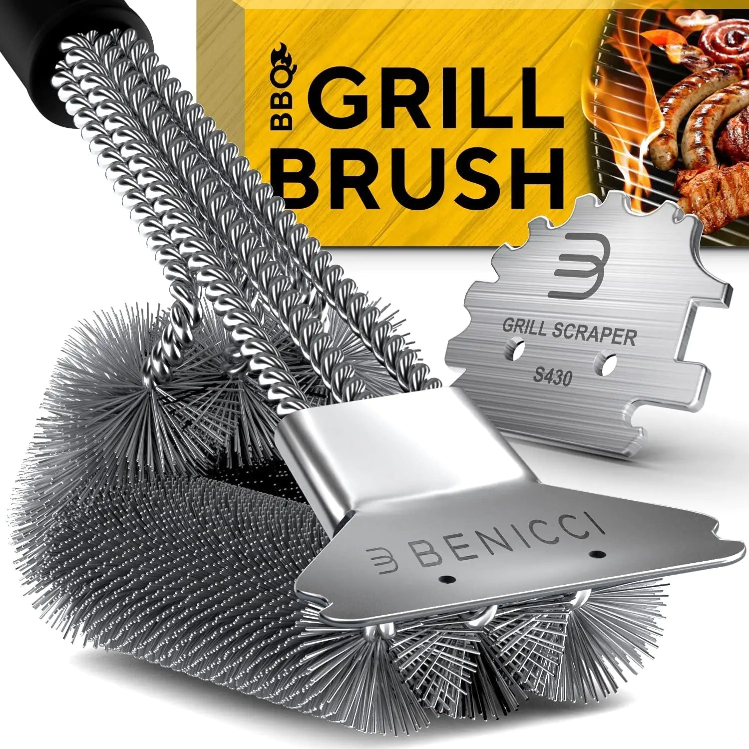 Ultimate Grill Master Brush & Scraper - Safe for All Grates Vivareflex Online