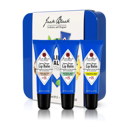 Jack Black Intense Therapy Lip Balm – SPF 25, Lip Moisturizer Trio with Reusable Tin (0.25 Oz) - Vivareflex Online