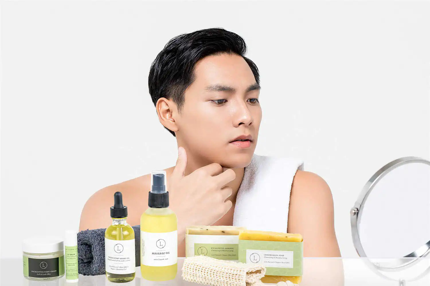 Fresh earthy Natural skincare set, Eucalyptus bath and body, Men Grooming kit/Body oil Vivareflex Online