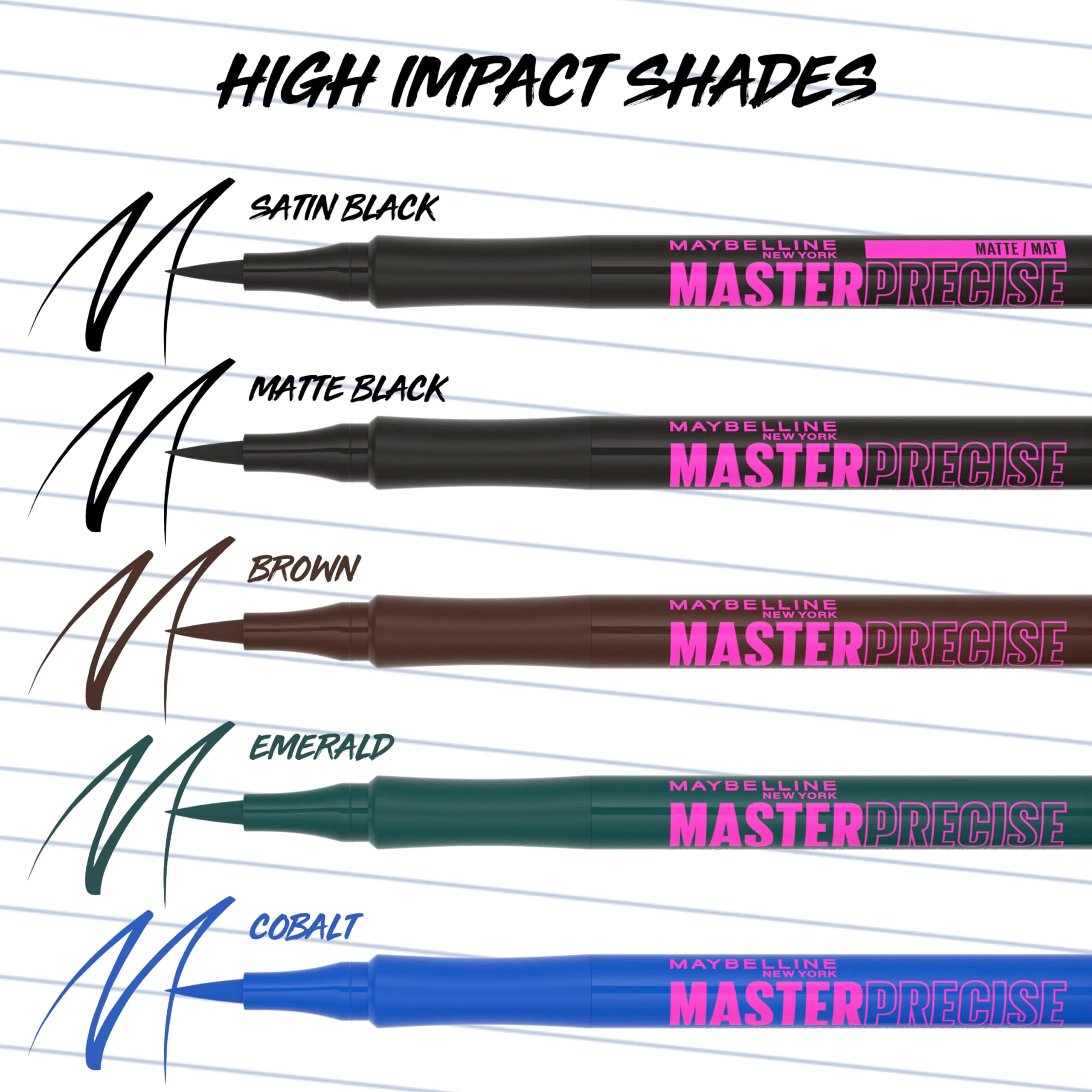 Maybelline Eyestudio Master Precise All Day - Delineador líquido resistente al agua, negro mate, 1 unidad (el empaque puede variar), 0,03 onzas (paquete de 1) 