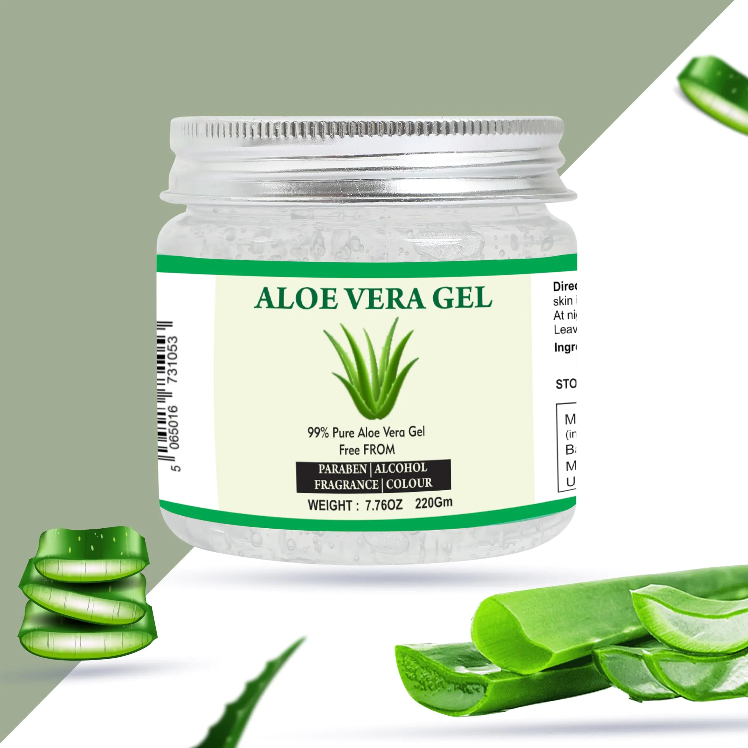 Gel hydratant à l'aloe vera pur | 220 ml | Hydratant pour la peau et les cheveux