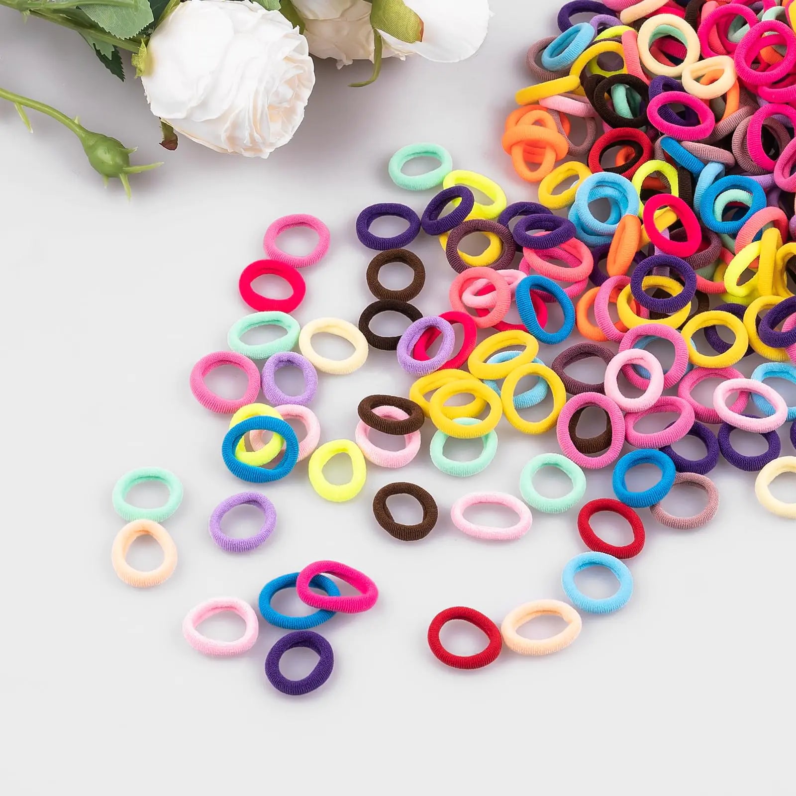 400 PCS Baby Hair Ties - No Damage Elastic Ponytail Holders for Toddlers & Girls, Soft and Seamless, Multicolor Hair Ties, 30 Colors