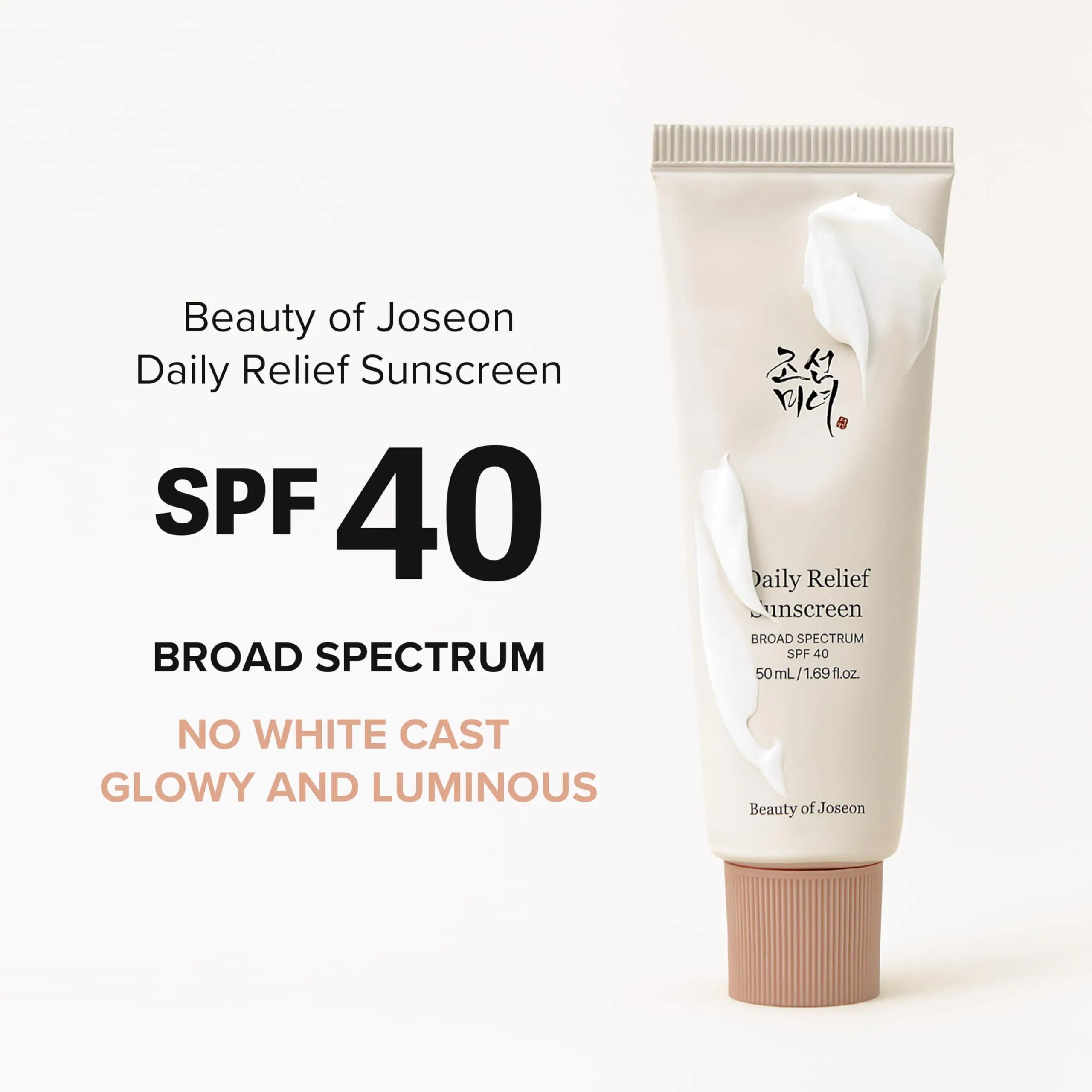 Protector solar facial de alivio diario Beauty of Joseon Hidratante solar con FPS 40 de amplio espectro Protector solar coreano para el cuidado de la piel 50 ml, 1,69 fl.oz 