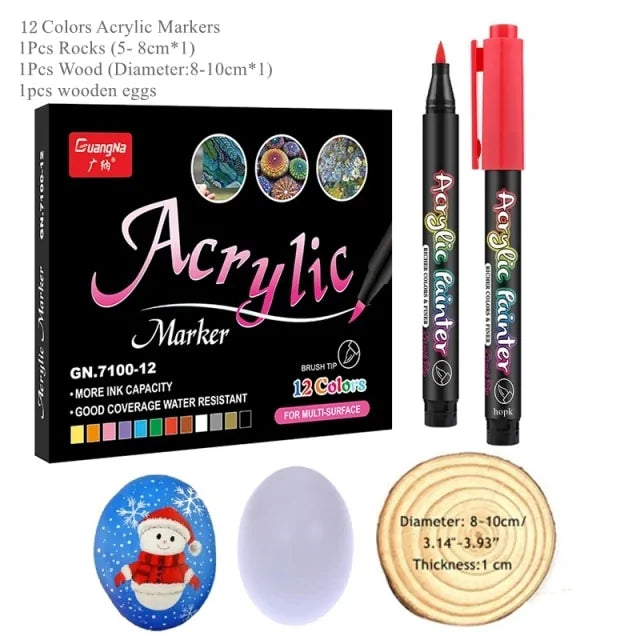 Stylos de peinture acrylique 36 couleurs