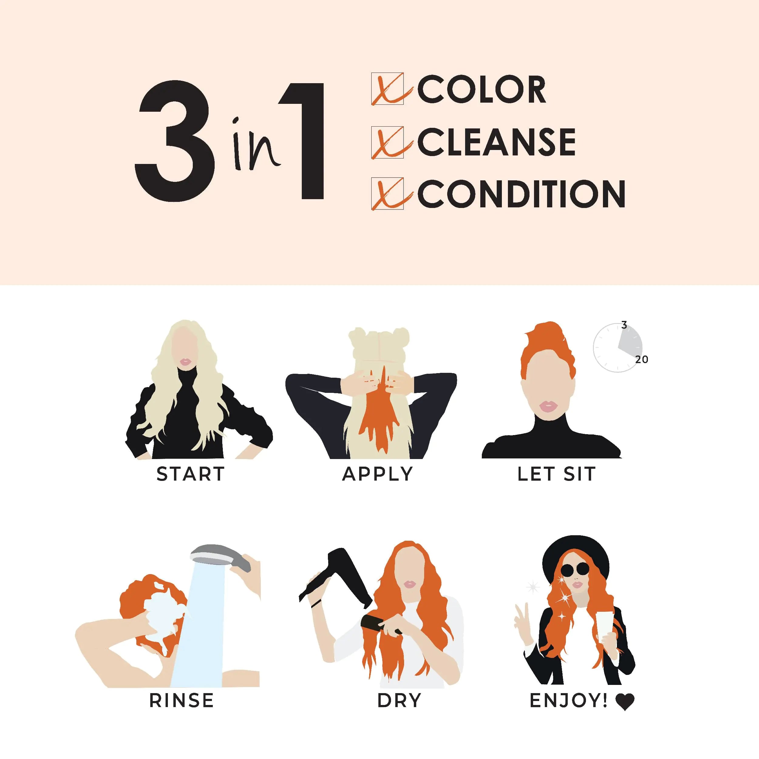 Tinte para cabello Keracolor Clenditioner (22 colores), acondicionador semipermanente que deposita color, cobre de 12 onzas líquidas 