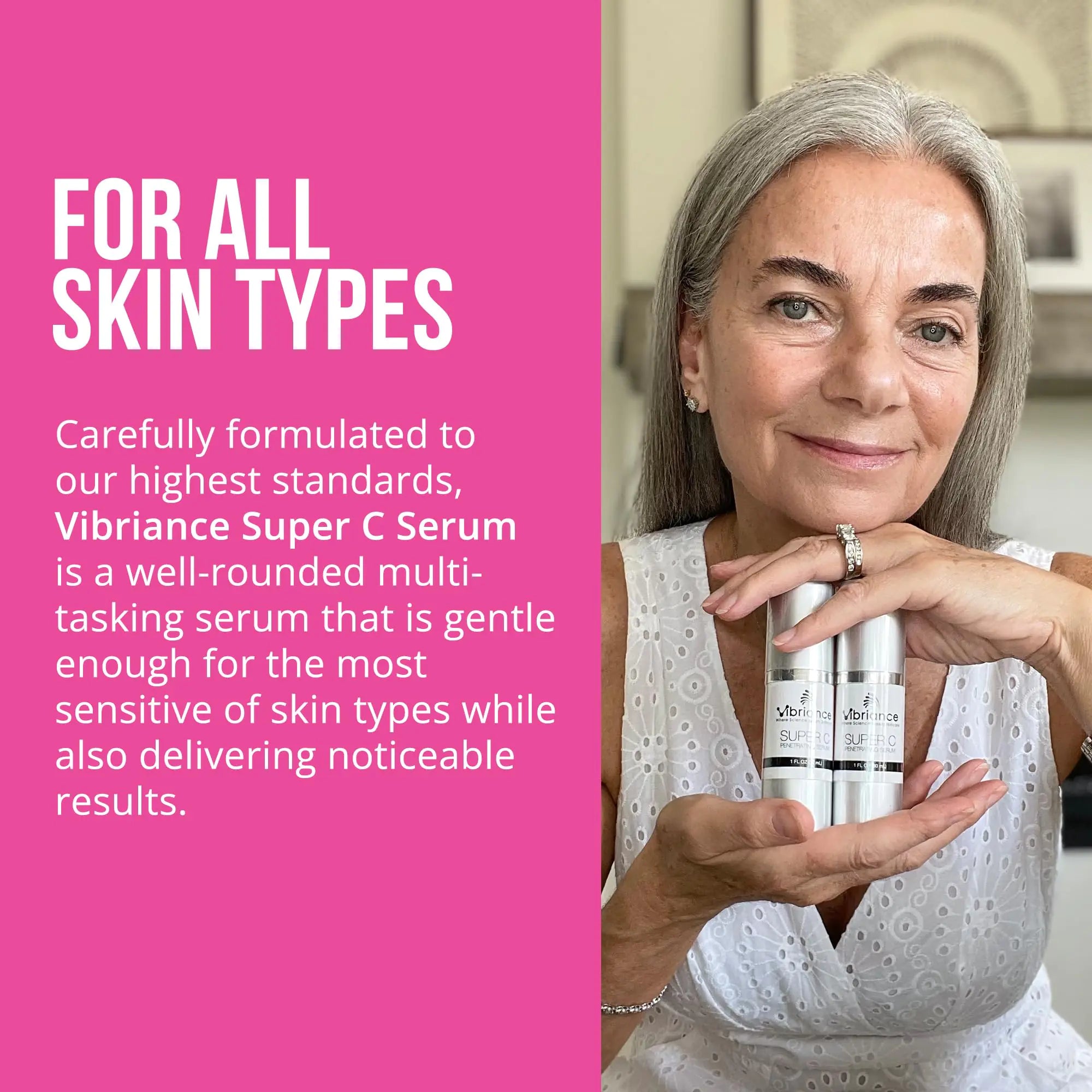 Vibriance Super C Serum for Mature Skin, Made in USA, All-In-One Formula Hydrates, Firms, Lifts, Smooths, Targets Age Spots, Wrinkles, Vitamin C Serum; 1 fl oz - Pack of 2 1 Fl Oz (Pack of 2)