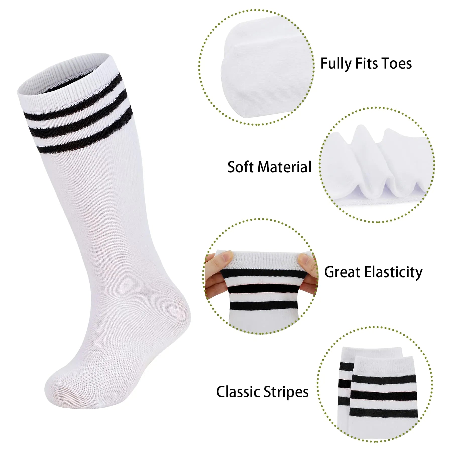 Zando 4 Pairs Kids Soccer Socks - Vivareflex Online