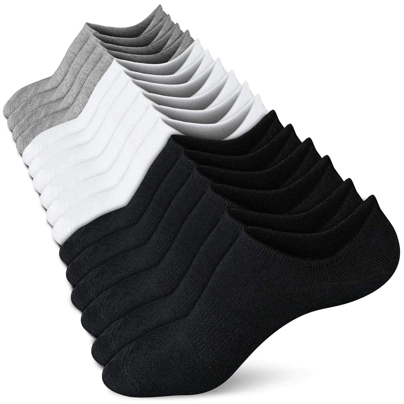 wernies No Show Socks Women Low Socks Non Slip Flat Boat Line 4/8 Pairs 8-11 8 Pairs_black_002 - Vivareflex Online