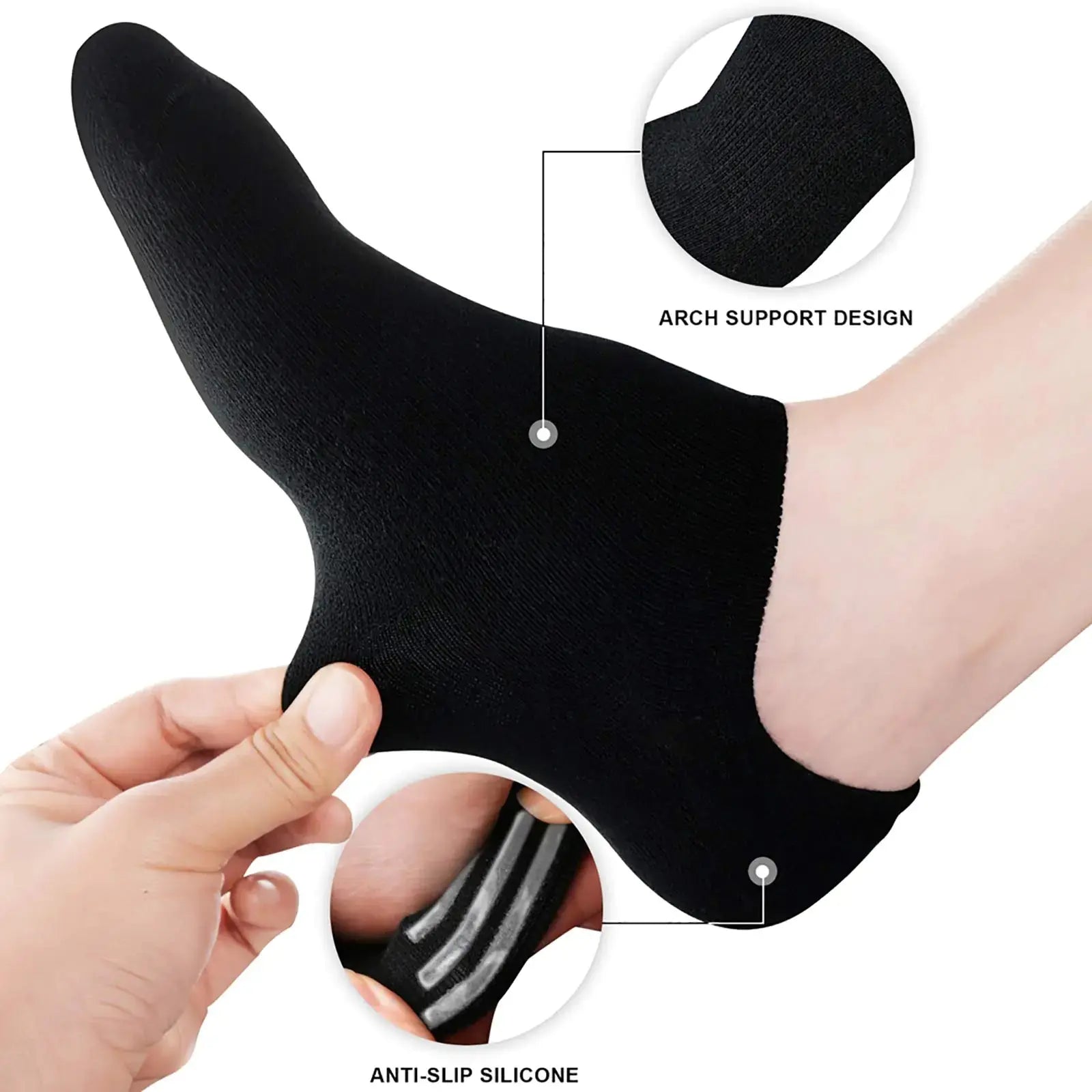 wernies No Show Socks Women Low Socks Non Slip Flat Boat Line 4/8 Pairs 8-11 8 Pairs_black_002 - Vivareflex Online