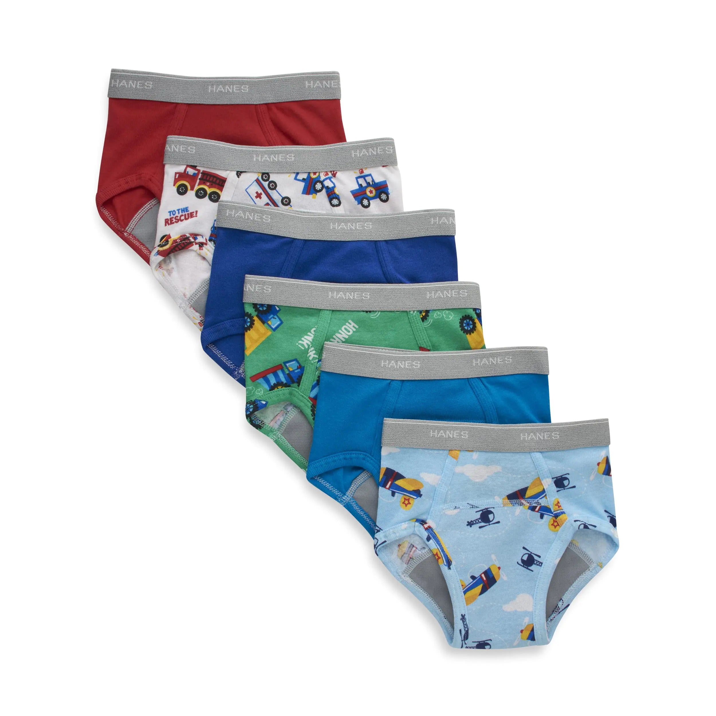 Hanes boys Potty Trainer Underwear 6-Pack 4T Briefs - Blue/Print Assorted - 6 Pack - Vivareflex Online