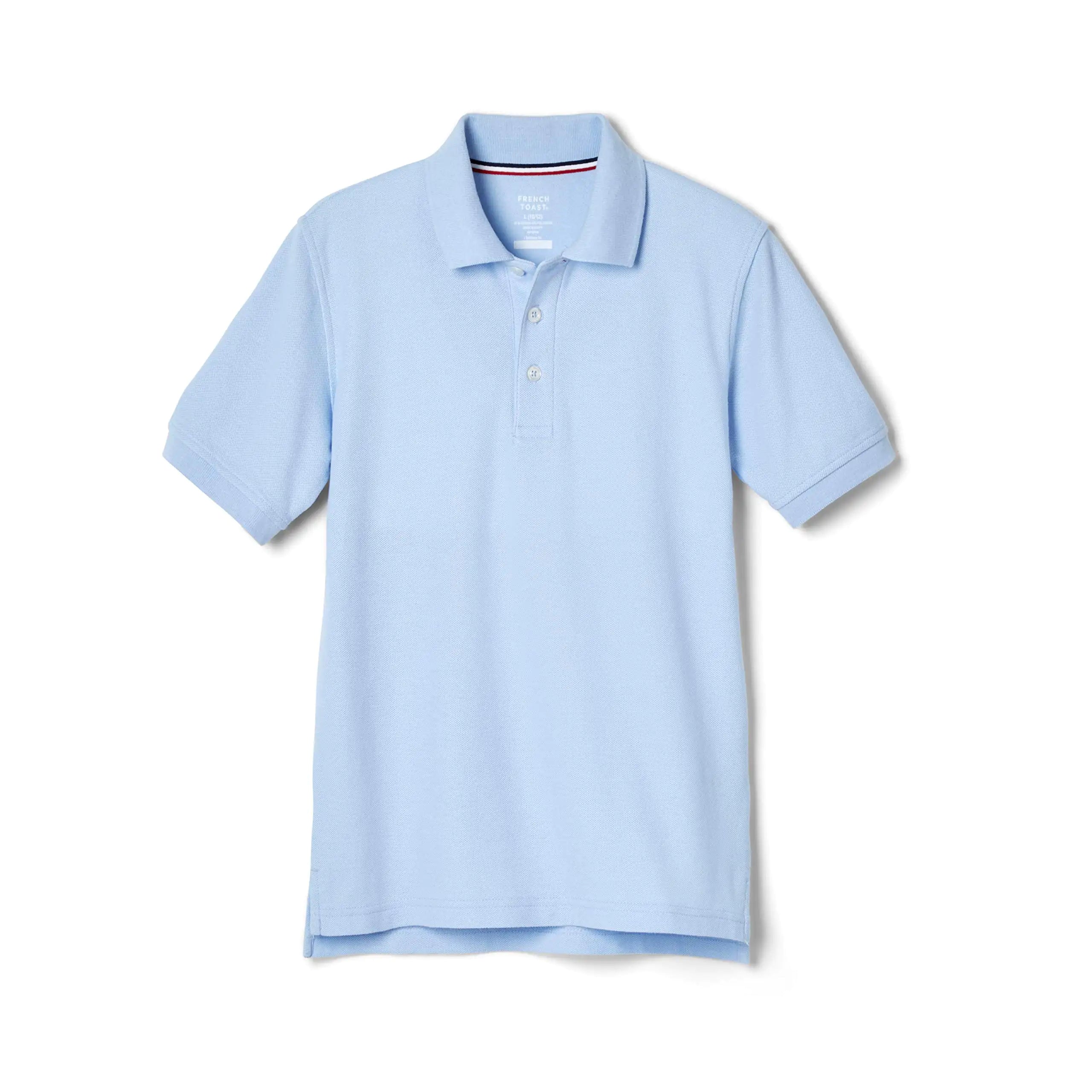 Camisa de uniforme tipo polo de piqué de manga corta para niño French Toast (estándar y Husky), 3T, azul claro 