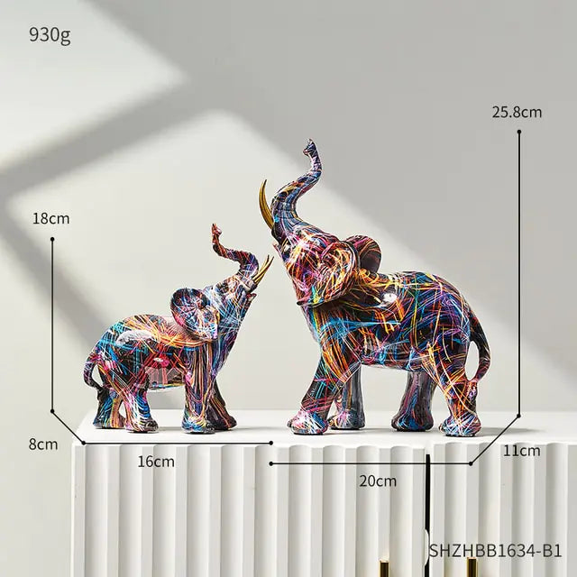 Painting Art Elephant Sculptures & Figurines Modern Decoration - Vivareflex Online