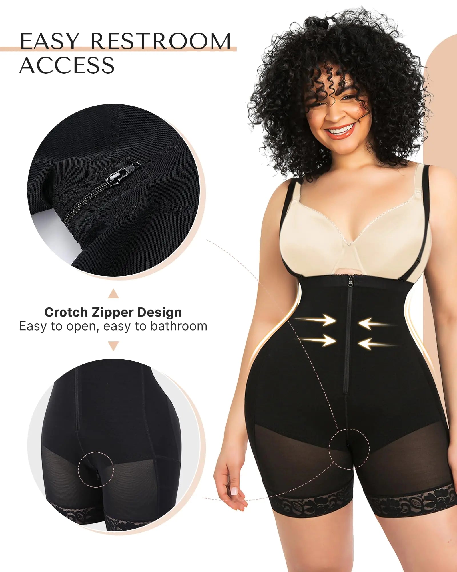 Faja moldeadora colombiana SHAPELLX para mujer, moldeadora de abdomen, moldeadora de cuerpo para posparto, levanta glúteos, talla grande, A1, negra, talla pequeña 