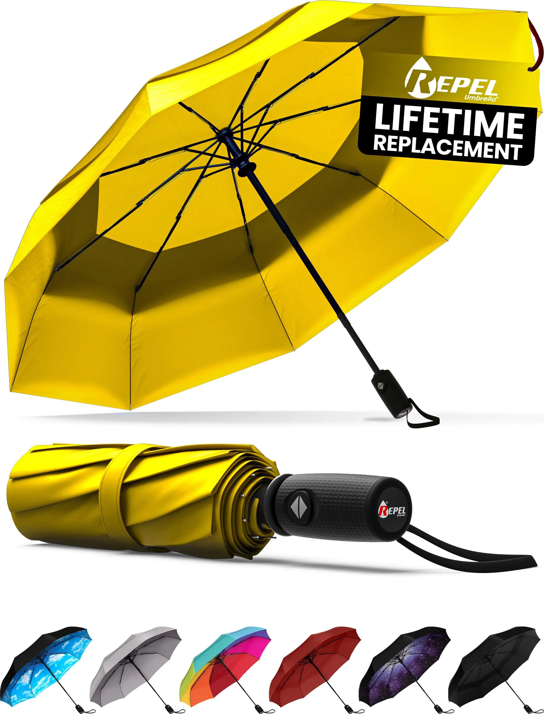 Repel Umbrella Windproof Travel Umbrella - Auto Open & Close, Compact & Durable - Vivareflex Online