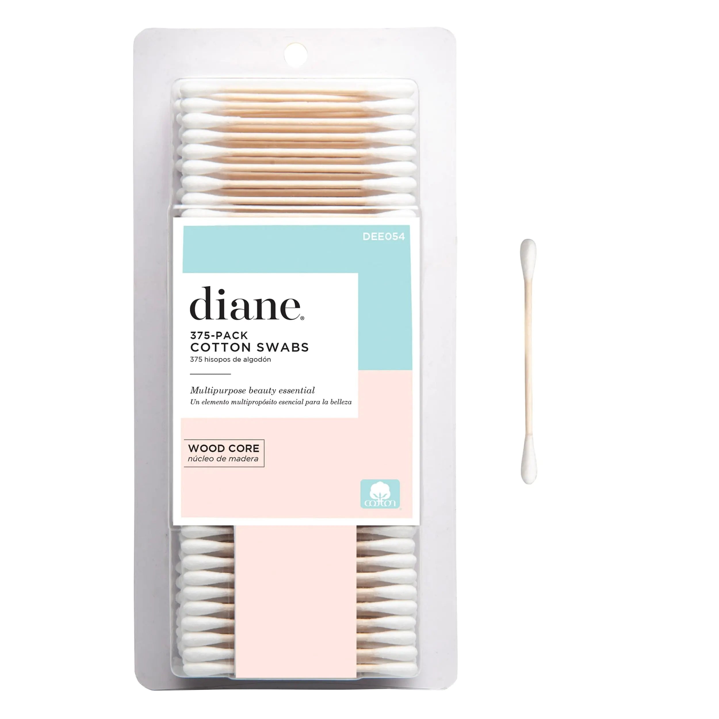 Diane Cotton Swabs - 375 Count, Sturdy Wood Base, Super Soft for Beauty & Personal Care - Vivareflex Online