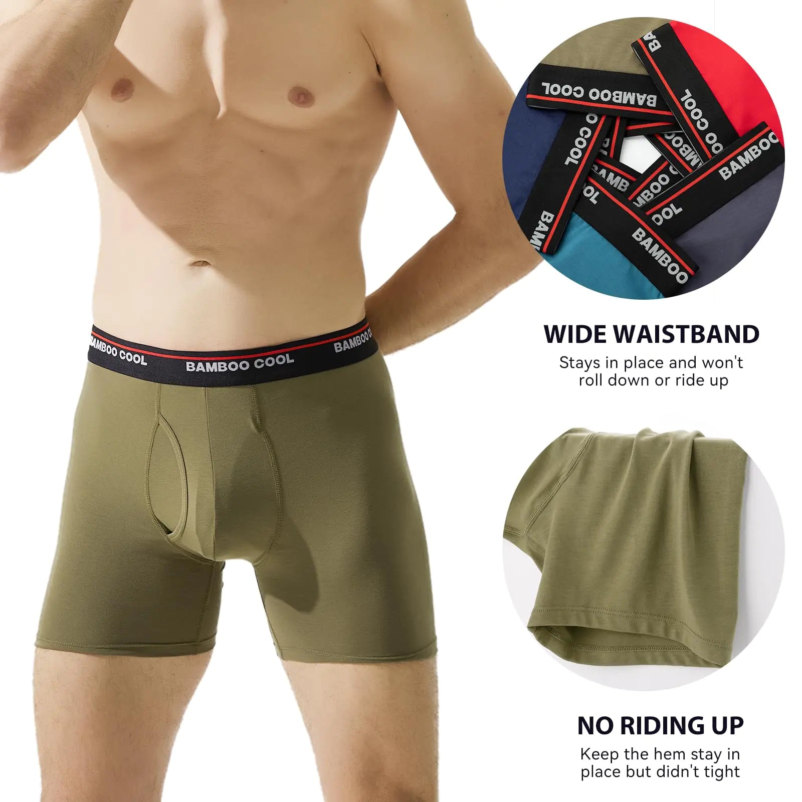 Bamboo Cool Men's Boxer Briefs with 3D Pouch – 4-Pack - Vivareflex Online