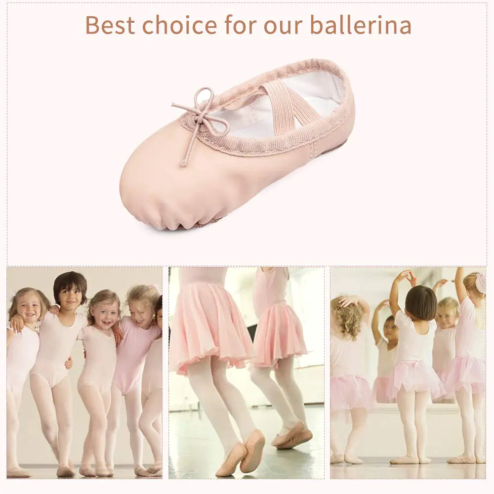 Zapatillas de ballet Stelle para niñas pequeñas, zapatillas de ballet de cuero suave para niños pequeños, niños pequeños y niños grandes, 9, color rosa 