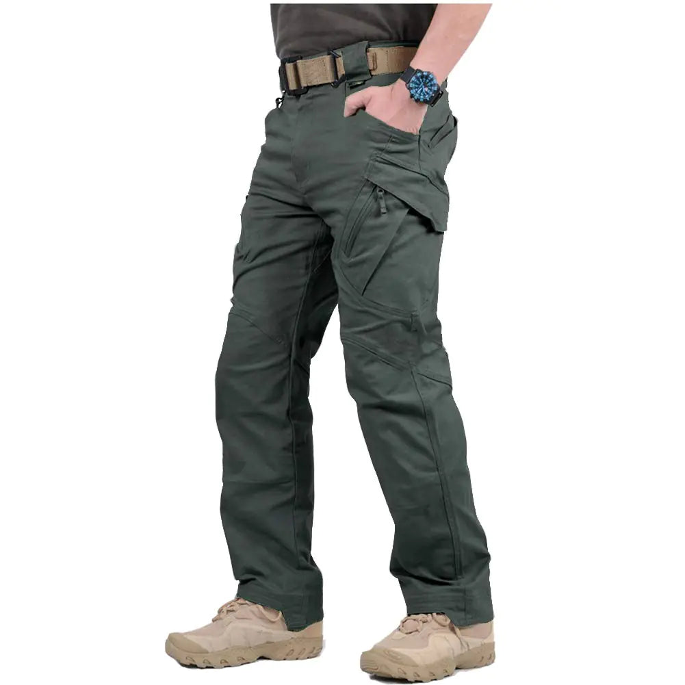 Pantalones tácticos de senderismo CARWORNIC Gear para hombre, de algodón ligero, para exteriores, de combate militar, de carga, 32 W x 30 L, color verde militar